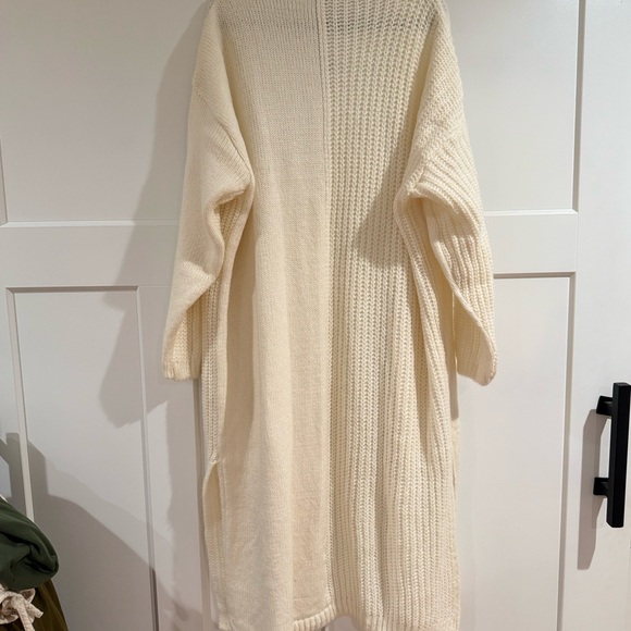 Topshop Ivory Knit Long Line Open Cardigan - Picture 4 of 4